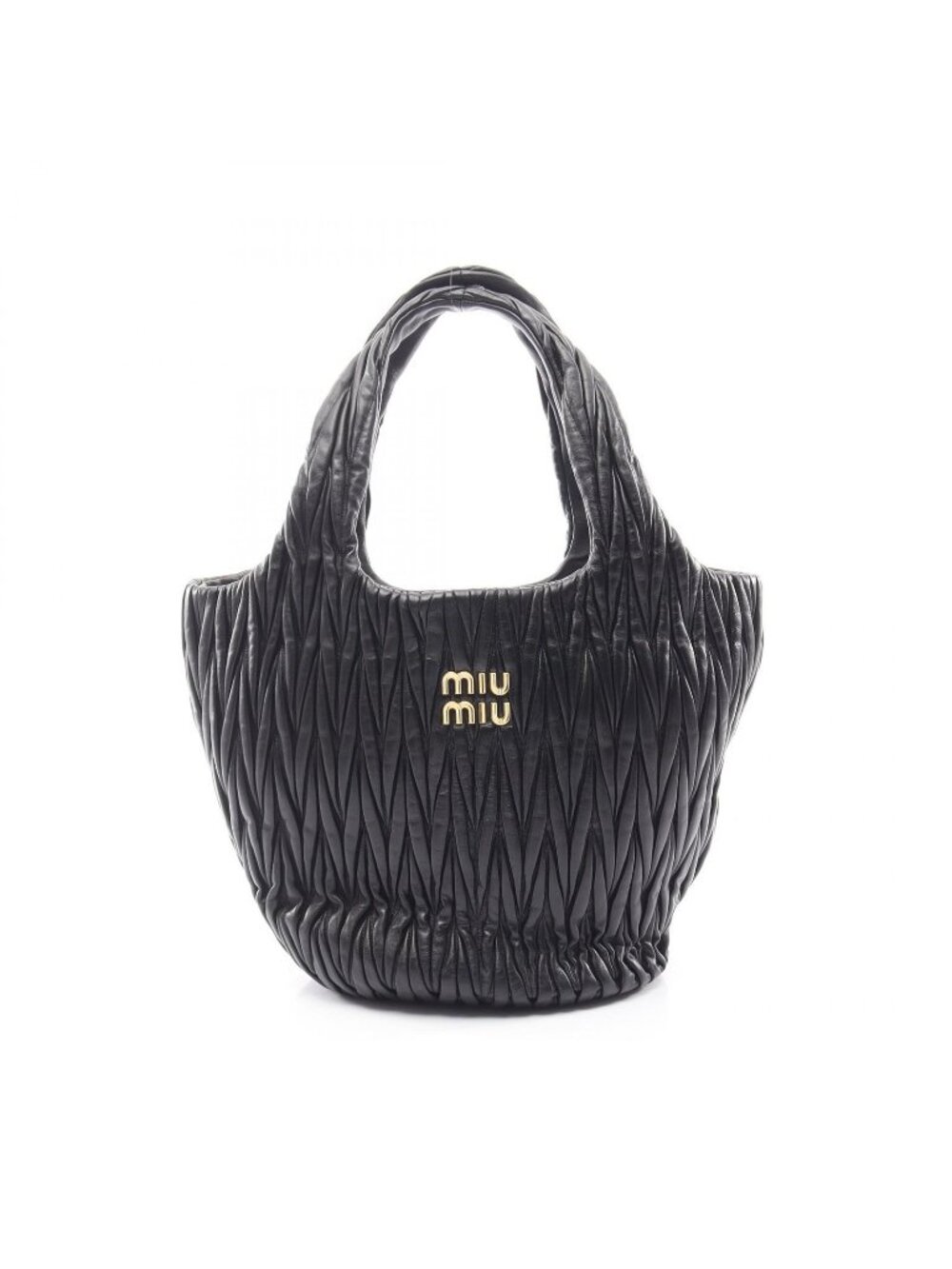 Miu Miu Tote Matelasse Black Leather Shoulder Bag